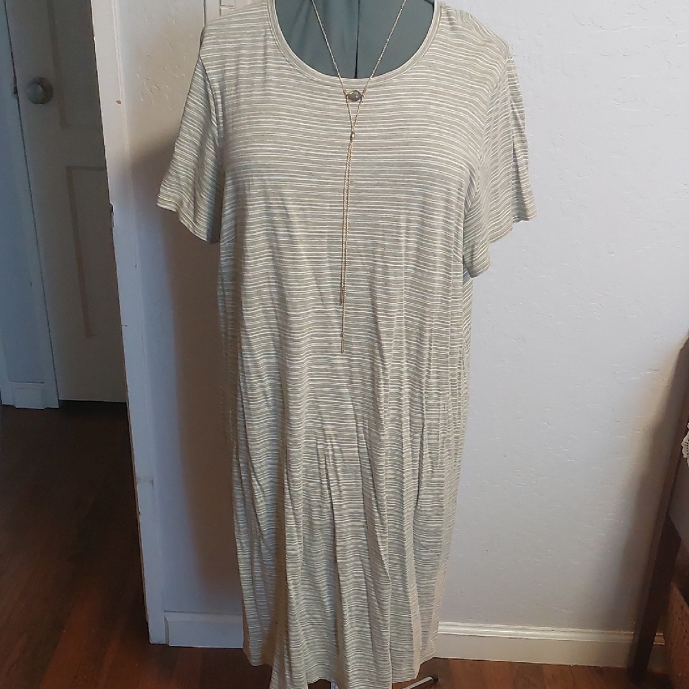 Purejill Sriped Short Sleeve Dress